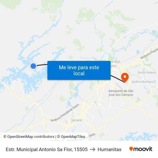 Estr. Municipal Antonio Sa Flor, 15505 to Humanitas map