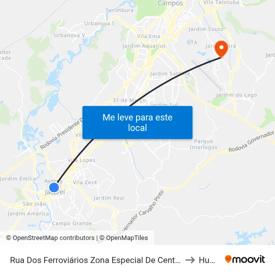 Rua Dos Ferroviários Zona Especial De Centro (Zec) Jacareí - São Paulo 12309 Brasil to Humanitas map