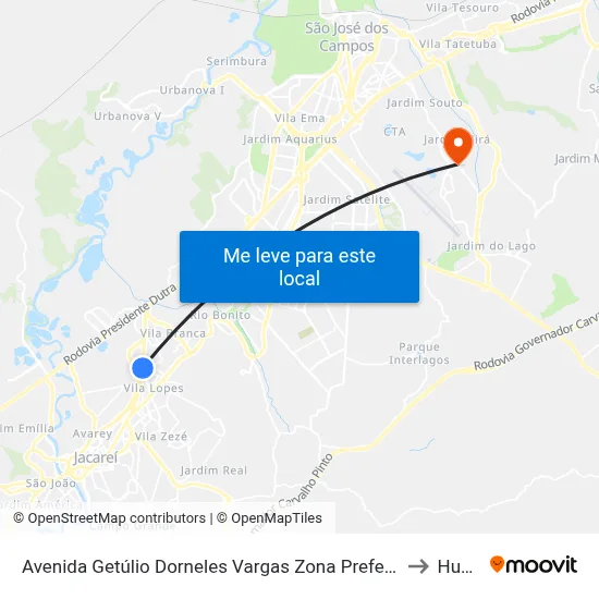Avenida Getúlio Dorneles Vargas Zona Preferencial 01 - Zap 1 Jacareí - São Paulo 12305 Brasil to Humanitas map