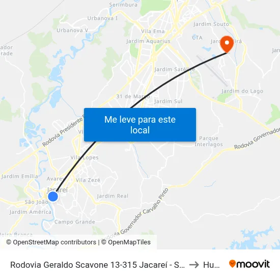 Rodovia Geraldo Scavone 13-315 Jacareí - SP 12308-000 República Federativa Do Brasil to Humanitas map