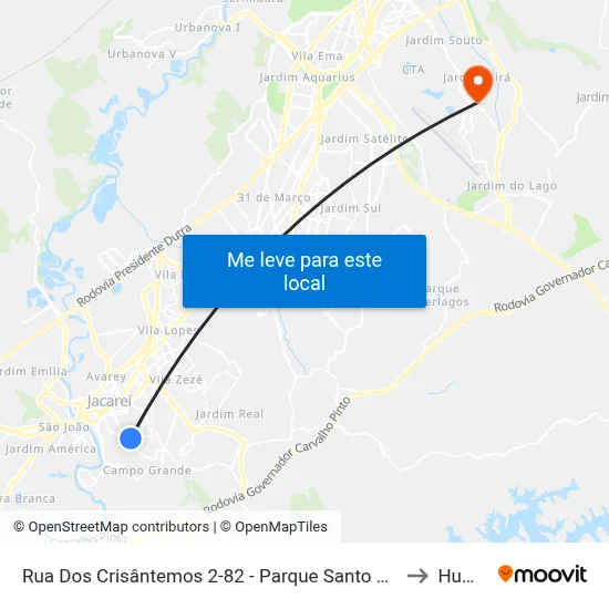 Rua Dos Crisântemos 2-82 - Parque Santo Antonio Jacareí - SP 12309-170 Brasil to Humanitas map