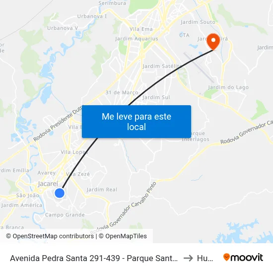Avenida Pedra Santa 291-439 - Parque Santo Antonio Jacareí - SP 12309-340 Brasil to Humanitas map