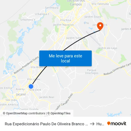 Rua Expedicionário Paulo De Oliveira Branco 1-65 - Jardim Das Indústrias Jacareí - SP 12306-020 Brasil to Humanitas map