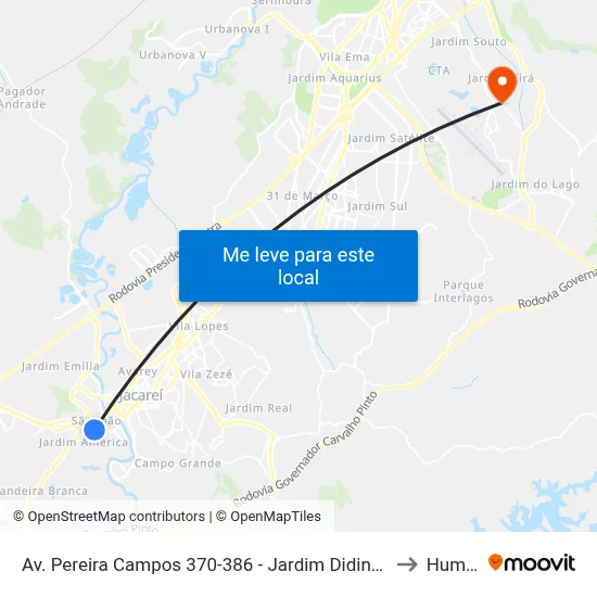 Av. Pereira Campos 370-386 - Jardim Didinha Jacareí - SP 12320-670 Brasil to Humanitas map