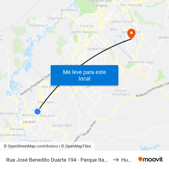 Rua José Benedito Duarte 194 - Parque Itamarati Jacareí - SP 12307-200 Brasil to Humanitas map