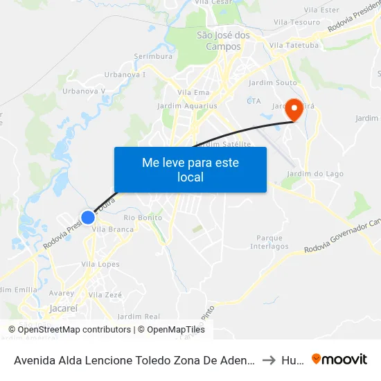 Avenida Alda Lencione Toledo Zona De Adensamento Controlado (Zac - Meia Lua) Jacareí - São Paulo Brasil to Humanitas map