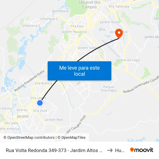 Rua Volta Redonda 349-373 - Jardim Altos De Santana I Jacareí - SP 12306-732 Brasil to Humanitas map