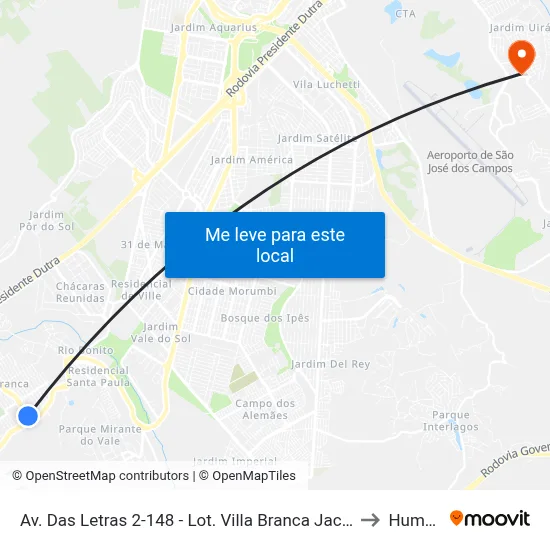 Av. Das Letras 2-148 - Lot. Villa Branca Jacareí - SP 12301-330 Brasil to Humanitas map