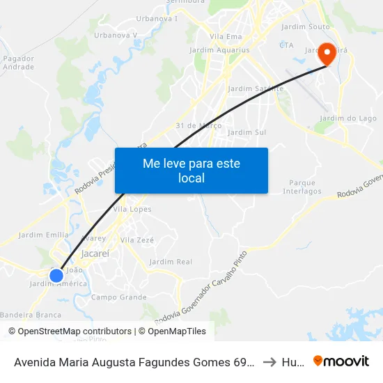 Avenida Maria Augusta Fagundes Gomes 69-149 - Residencial São Paulo Jacareí - SP 12322-300 Brasil to Humanitas map
