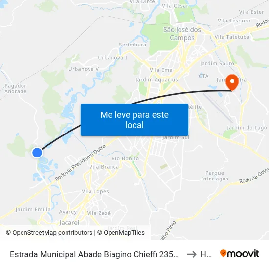 Estrada Municipal Abade Biagino Chieffi 2356-2384 - Pagador De Andrade Parque Meia Lua Jacareí - SP 12334-480 Brasil to Humanitas map
