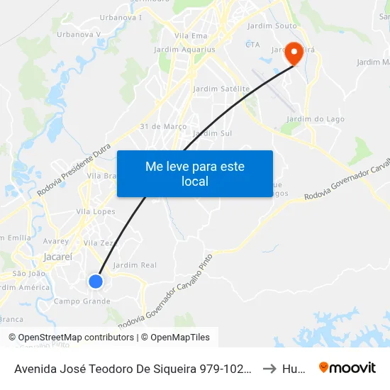 Avenida José Teodoro De Siqueira 979-1021 - Jardim Maria Amelia Jacareí - SP Brasil to Humanitas map