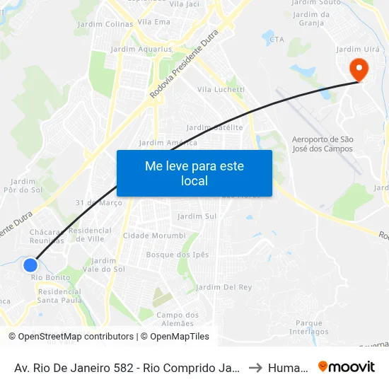 Av. Rio De Janeiro 582 - Rio Comprido Jacareí - SP Brasil to Humanitas map