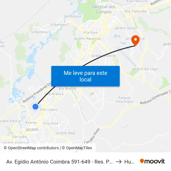 Av. Egídio Antônio Coimbra 591-649 - Res. Parque Dos Sinos Jacareí - SP 12328-513 Brasil to Humanitas map