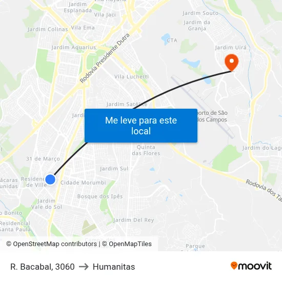 R. Bacabal, 3060 to Humanitas map