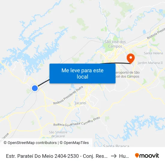Estr. Parateí Do Meio 2404-2530 - Conj. Res. Vinte E Dois De Abril Jacareí - SP Brasil to Humanitas map