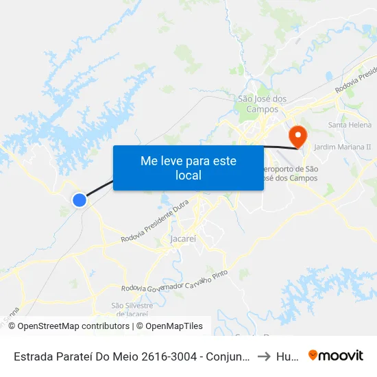 Estrada Parateí Do Meio 2616-3004 - Conjunto Residencial Vinte E Dois De Abril Jacareí - SP Brasil to Humanitas map