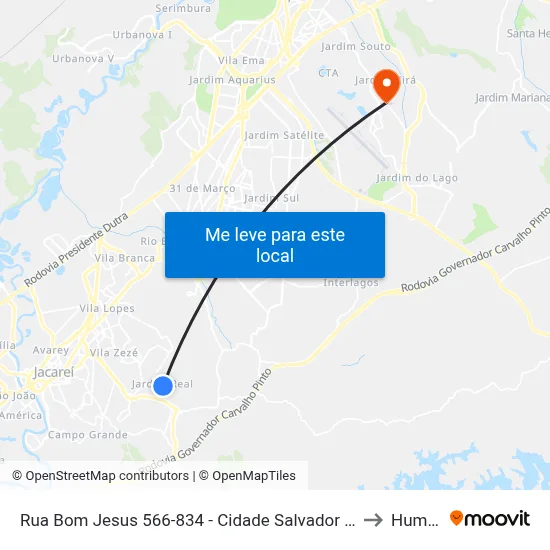Rua Bom Jesus 566-834 - Cidade Salvador Jacareí - SP 12312-150 Brasil to Humanitas map
