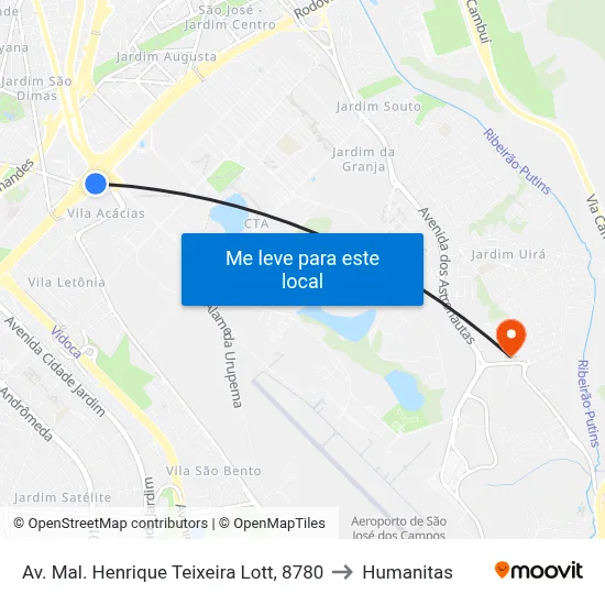 Av. Mal. Henrique Teixeira Lott, 8780 to Humanitas map