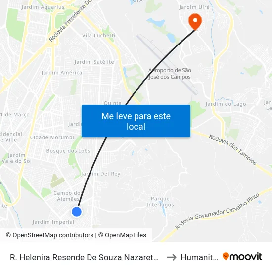 R. Helenira Resende De Souza Nazareth, 151 to Humanitas map