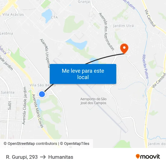 R. Gurupi, 293 to Humanitas map