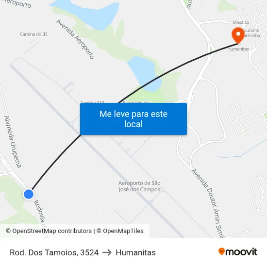Rod. Dos Tamoios, 3524 to Humanitas map