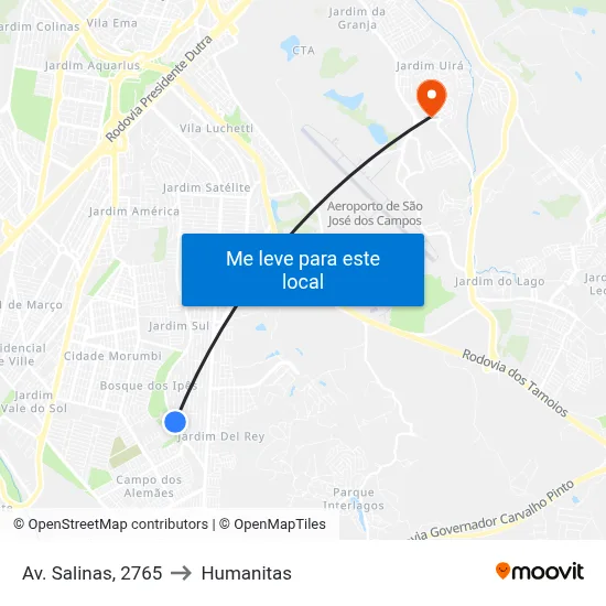 Av. Salinas, 2765 to Humanitas map
