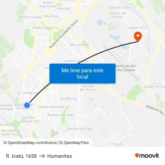 R. Icatú, 1658 to Humanitas map