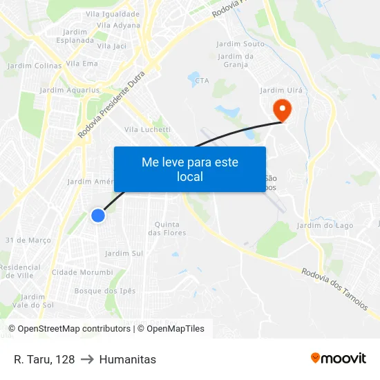 R. Taru, 128 to Humanitas map