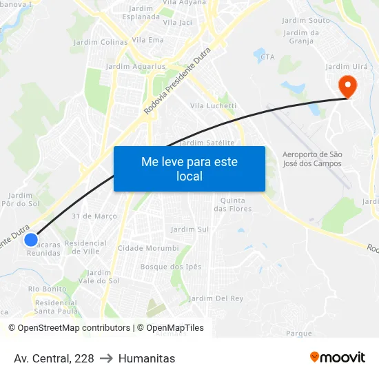 Av. Central, 228 to Humanitas map