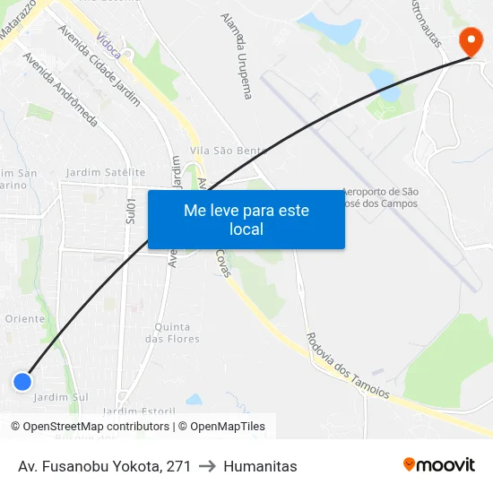 Av. Fusanobu Yokota, 271 to Humanitas map