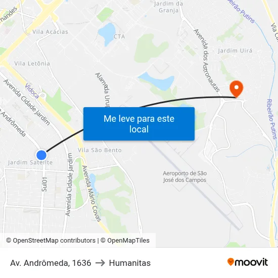 Av. Andrômeda, 1636 to Humanitas map