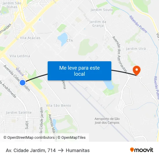 Av. Cidade Jardim, 714 to Humanitas map