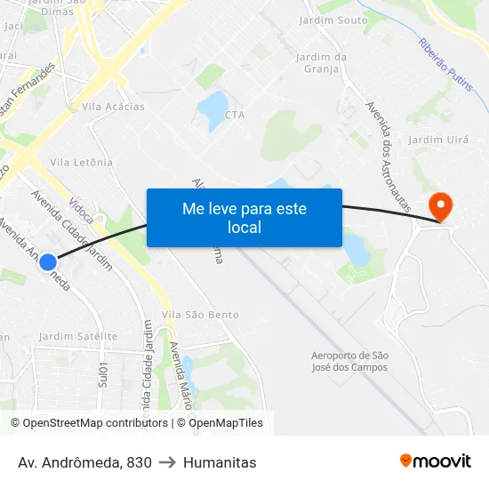 Av. Andrômeda, 830 to Humanitas map