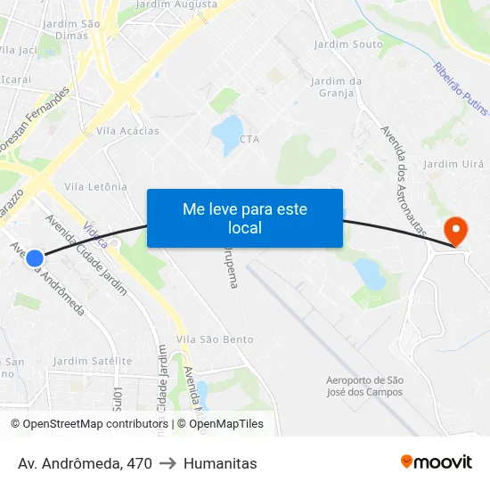 Av. Andrômeda, 470 to Humanitas map