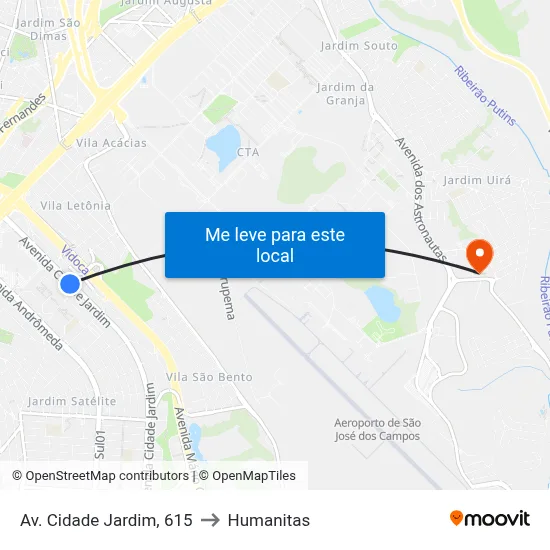 Av. Cidade Jardim, 615 to Humanitas map