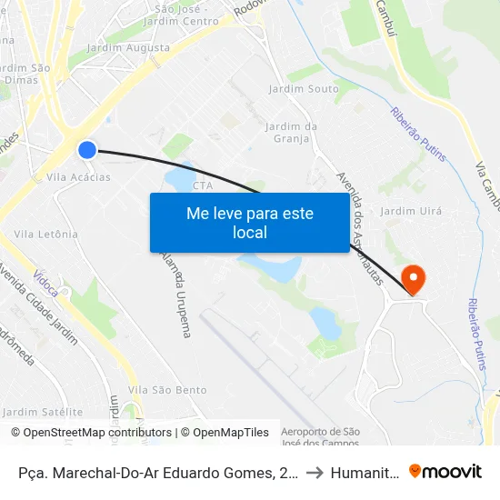 Pça. Marechal-Do-Ar Eduardo Gomes, 2200 to Humanitas map