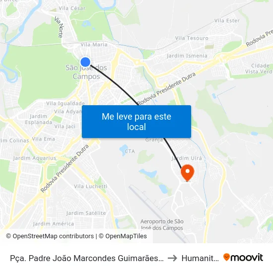 Pça. Padre João Marcondes Guimarães, 106 to Humanitas map