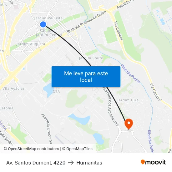 Av. Santos Dumont,  4220 to Humanitas map