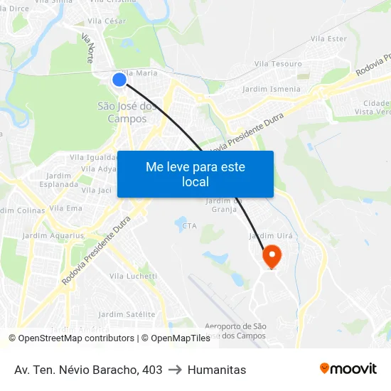 Av. Ten. Névio Baracho,  403 to Humanitas map