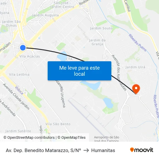 Av. Dep. Benedito Matarazzo, S/Nº to Humanitas map