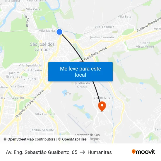 Av. Eng. Sebastião Gualberto, 65 to Humanitas map