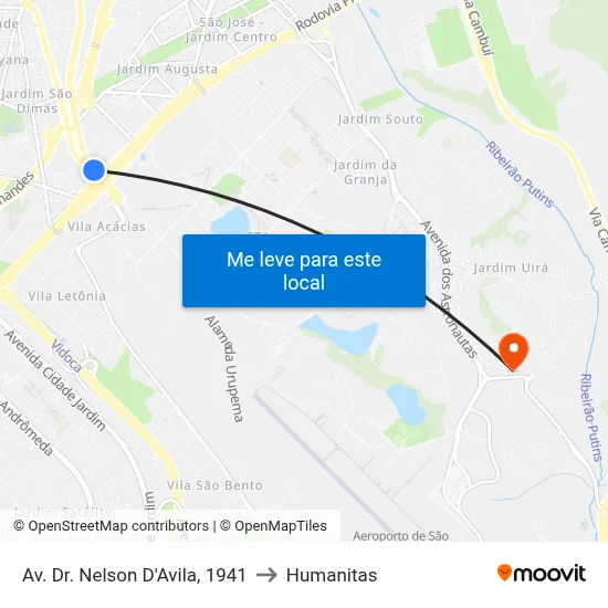 Av. Dr. Nelson D'Avila, 1941 to Humanitas map