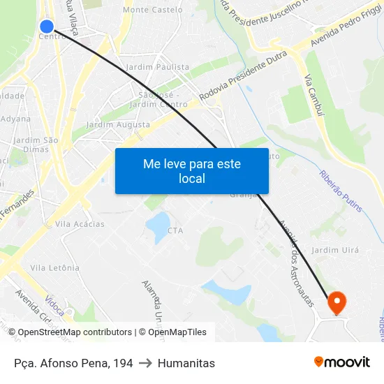 Pça. Afonso Pena, 194 to Humanitas map