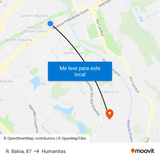R. Bahia, 87 to Humanitas map