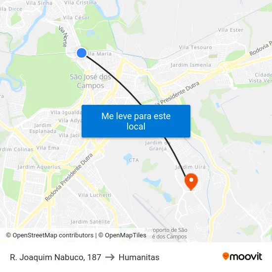 R. Joaquim Nabuco, 187 to Humanitas map