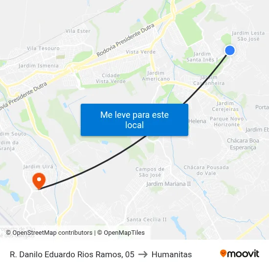R. Danilo Eduardo Rios Ramos, 05 to Humanitas map