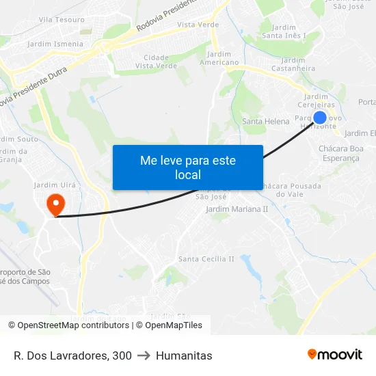 R. Dos Lavradores, 300 to Humanitas map