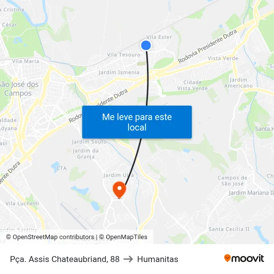 Pça. Assis Chateaubriand, 88 to Humanitas map