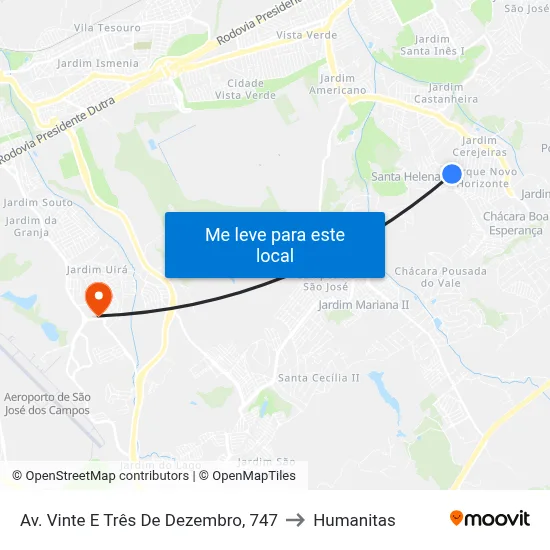 Av. Vinte E Três De Dezembro, 747 to Humanitas map