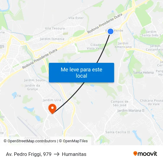 Av. Pedro Friggi, 979 to Humanitas map